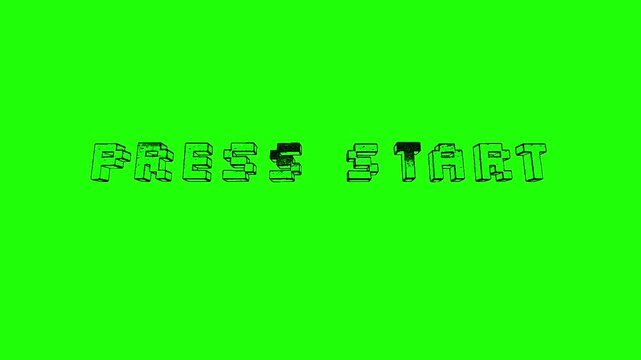 Press Start 3D retro style text message fade in animation