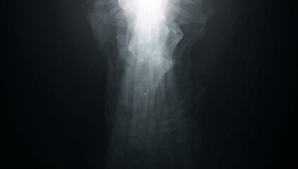 Radiant White Divine Light Beam Breaking Through Darkness