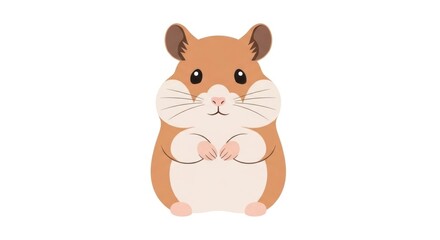 Fototapeta premium Adorable Cartoon Hamster Character Illustration.