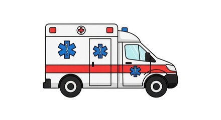 Ambulance Vehicle Emergency Medical Service Illustration.