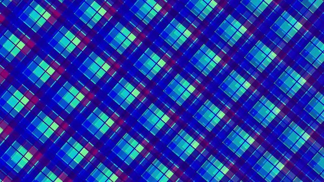 Abstract Dynamic Blue Plaid Grid Pattern Loop Background