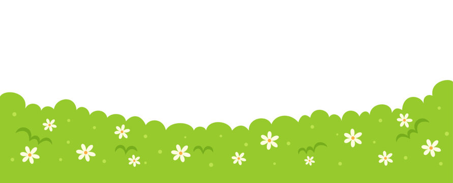 Spring nature plant elements illustration banner.