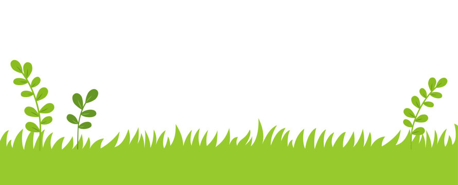 Spring nature plant elements illustration banner.