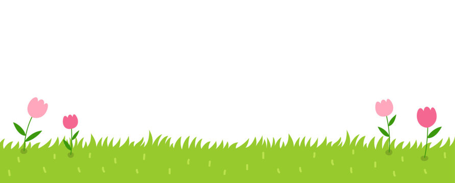 Spring nature plant elements illustration banner.