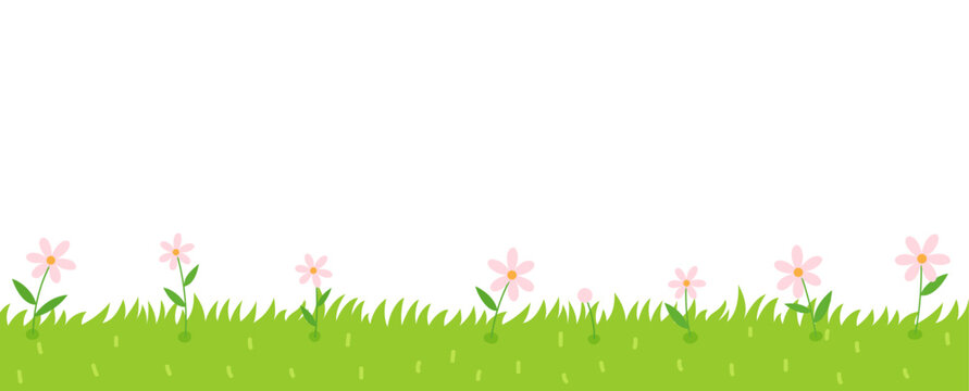 Spring nature plant elements illustration banner.