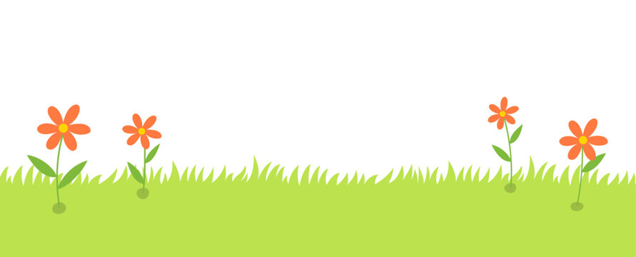 Spring nature plant elements illustration banner.