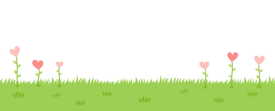 Spring nature plant elements illustration banner.