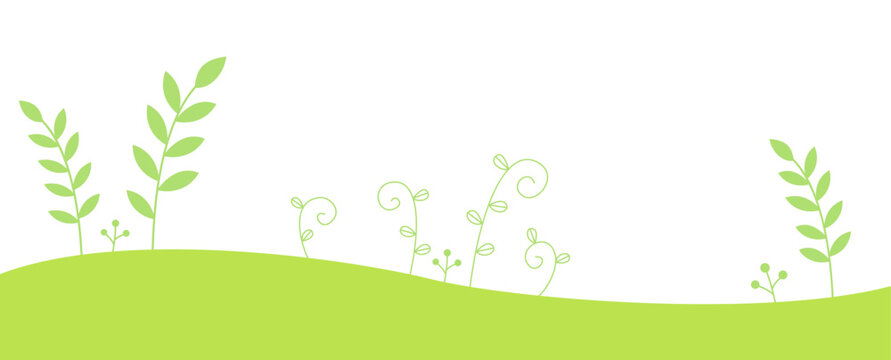 Spring nature plant elements illustration banner.
