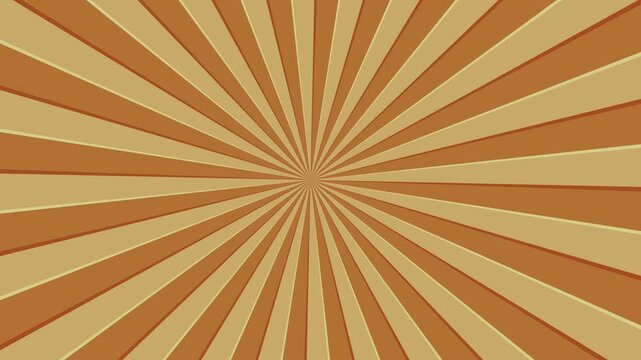 Rotating sunburst retro vintage animation background in slow motion 4K video.
