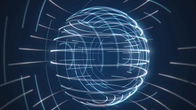 Futuristic hi-tech background animation. Digital Data Network Connection Concept. big data visualization background. Cyberspace security database.