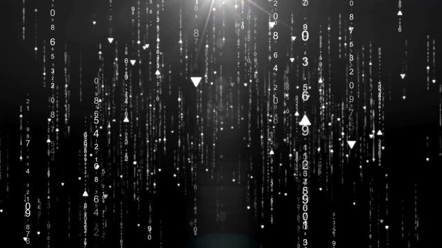 Technological abstract background in big data matrix digital cyberspace. Abstract binary code background. Digital computer code. data analysis technologies