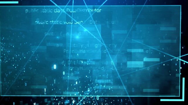 programming code information, technology data background animation. computer programming code background. Software development process concept.