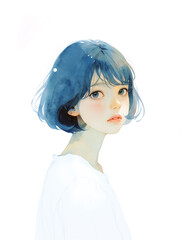 振り返る可愛い女性