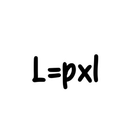 Handwritten rectangle area formula L equals p times l isolated on light background geometry concept illustration.  © The Creative Idea