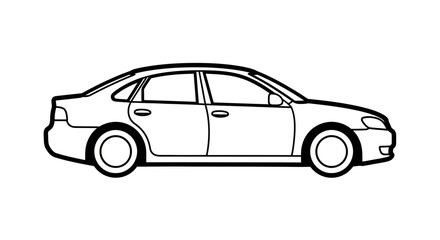 Outline Sedan Car Illustration