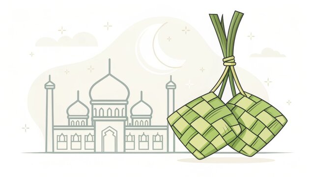 ketupat-symbol--hari-raya-woven-rice-food--simple