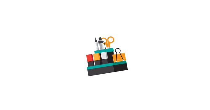 Stationery Office Supplies School Animation