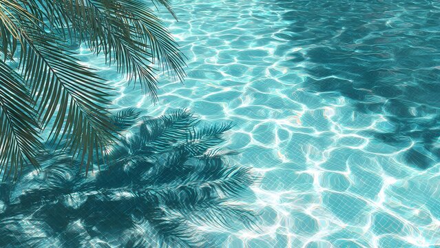 Blue water pool surface background with clear ripple texture and abstract aquatic pattern