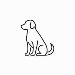Obraz premium Minimalist dog line drawing illustration on white background for design