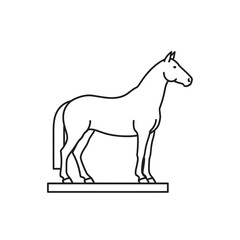 Fototapeta premium Elegant horse illustration in minimalist style on white background
