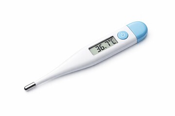 Digital Medical Thermometer Showing Body Temperature Isolated on White Background Healthcare Device