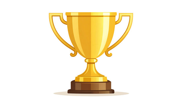 A golden trophy cup on a transparent background, symbolizing achievement and success