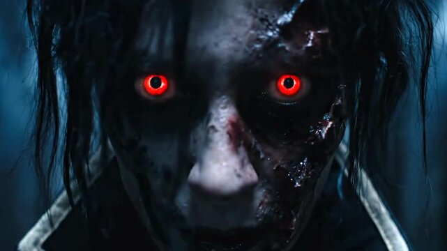 Dark Fantasy Character with Glowing Red Eyes.