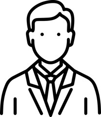 Obraz premium Hand Drawn Professional Doctor Wearing a Stethoscope Black and White Avatar Illustration in Minimal Line Art Style Design