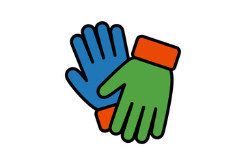 Fototapeta premium A colorful vector graphic of two hands shaking, symbolizing partnership and friendship