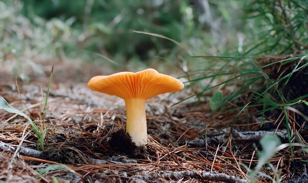  single orange n&iacute;scalo mushroom (lactarius deliciosus)