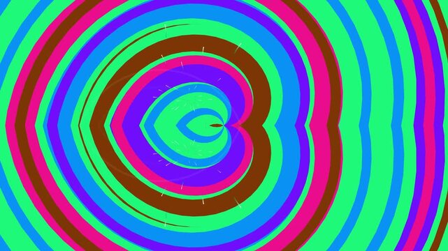 An artistic vector wallpaper featuring a colorful spiral pattern of pink and yellow circles in a vibrant rainbow swirl design for an abstract textured backdrop