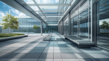 Modern Architectural Exterior with Sleek Design and Open Space