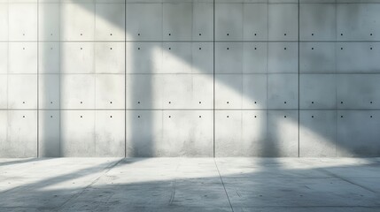 Minimalist Concrete Wall with Shadows and Soft Lighting Effects