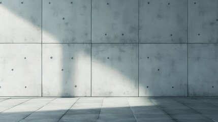 Minimalist Concrete Wall and Floor with Soft Shadows and Light