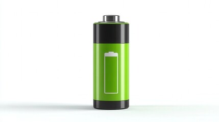 futuristic clean energy battery icon isolated on white background