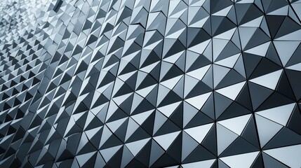 Abstract Geometric Surface with Triangular Shapes and Reflections