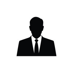 Black silhouette of a man in a suit and tie