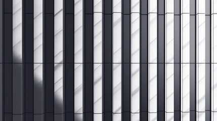 Architectural Wall with Vertical Lines and Shadow Play in Modern Design