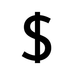 Obraz premium Dollar icon, dollar sign on a white background.