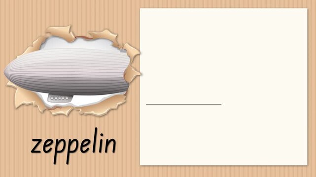 Educational Alphabet Animation for Letter Z with Zeppelin Illustration