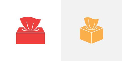 Red and yellow tissue box