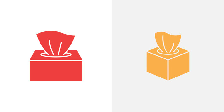 Red and yellow tissue box