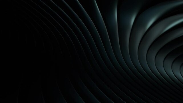 Ethereal Dark Fluid Waves: Abstract Loop Background in Deep Blue and Silver - Seamless Geometric Motion