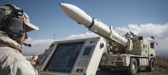 Missile aerial defense weapon. Generative AI technology.	
