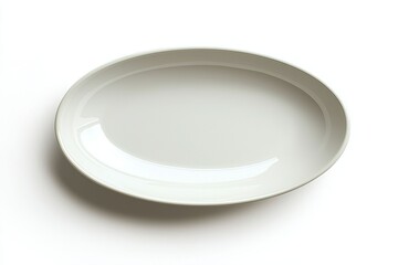 Elegant White Oval Plate on Smooth Surface for Culinary Presentation