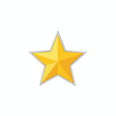 Obraz premium Yellow Star Icon on White Background