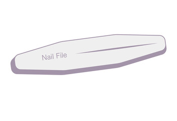Nail file tool illustration for manicure, nail care routine, beauty salon materials, hand care guides, self nail maintenance, cosmetic product visuals, and grooming accessory content