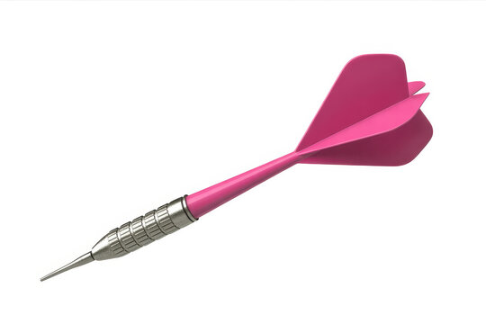 Pink dart with silver tip and fins metal game