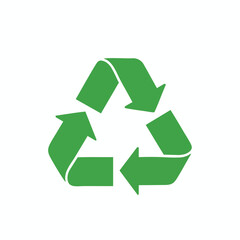 Obraz premium Green Recycling Symbol on White Background