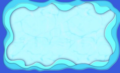 Obraz premium 波の切り絵のフレーム背景